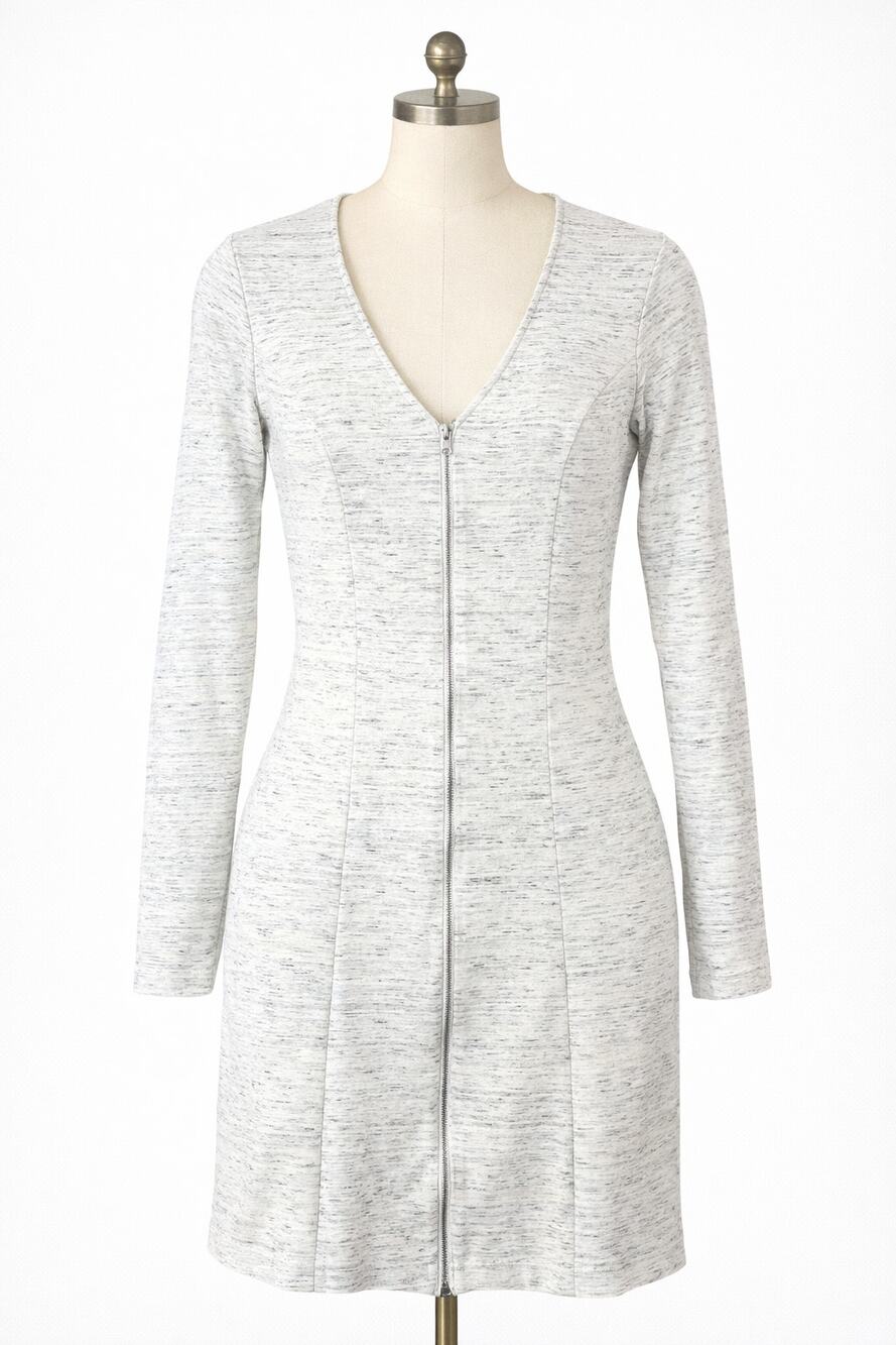 Wilfred Aritzia White Long Sleeve Zipper Dress Large